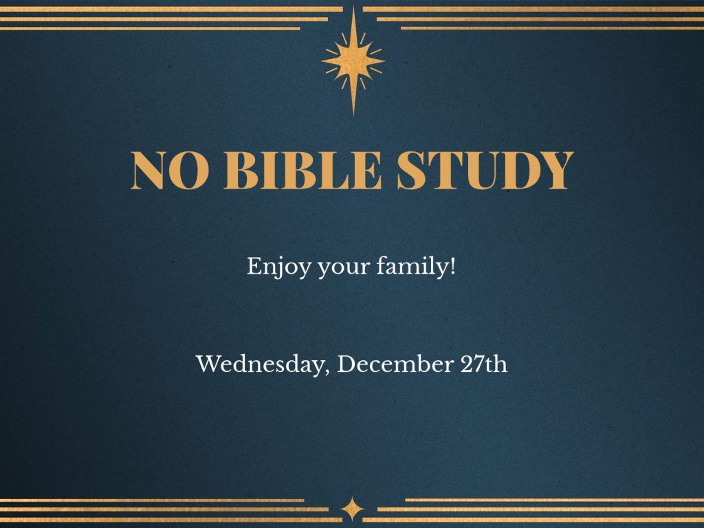 No Wednesday Night Bible Study